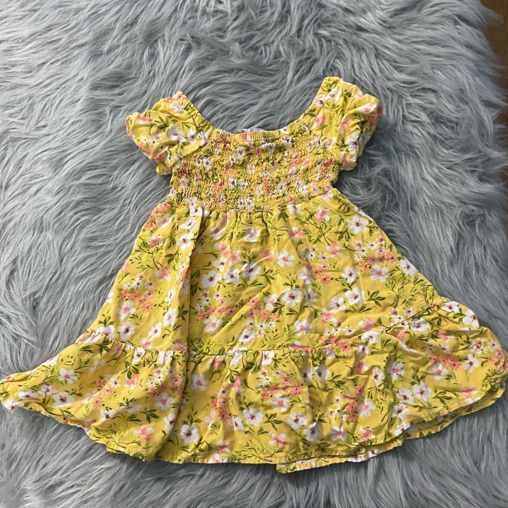 The Children's Place Yellow Floral Smocked Dress